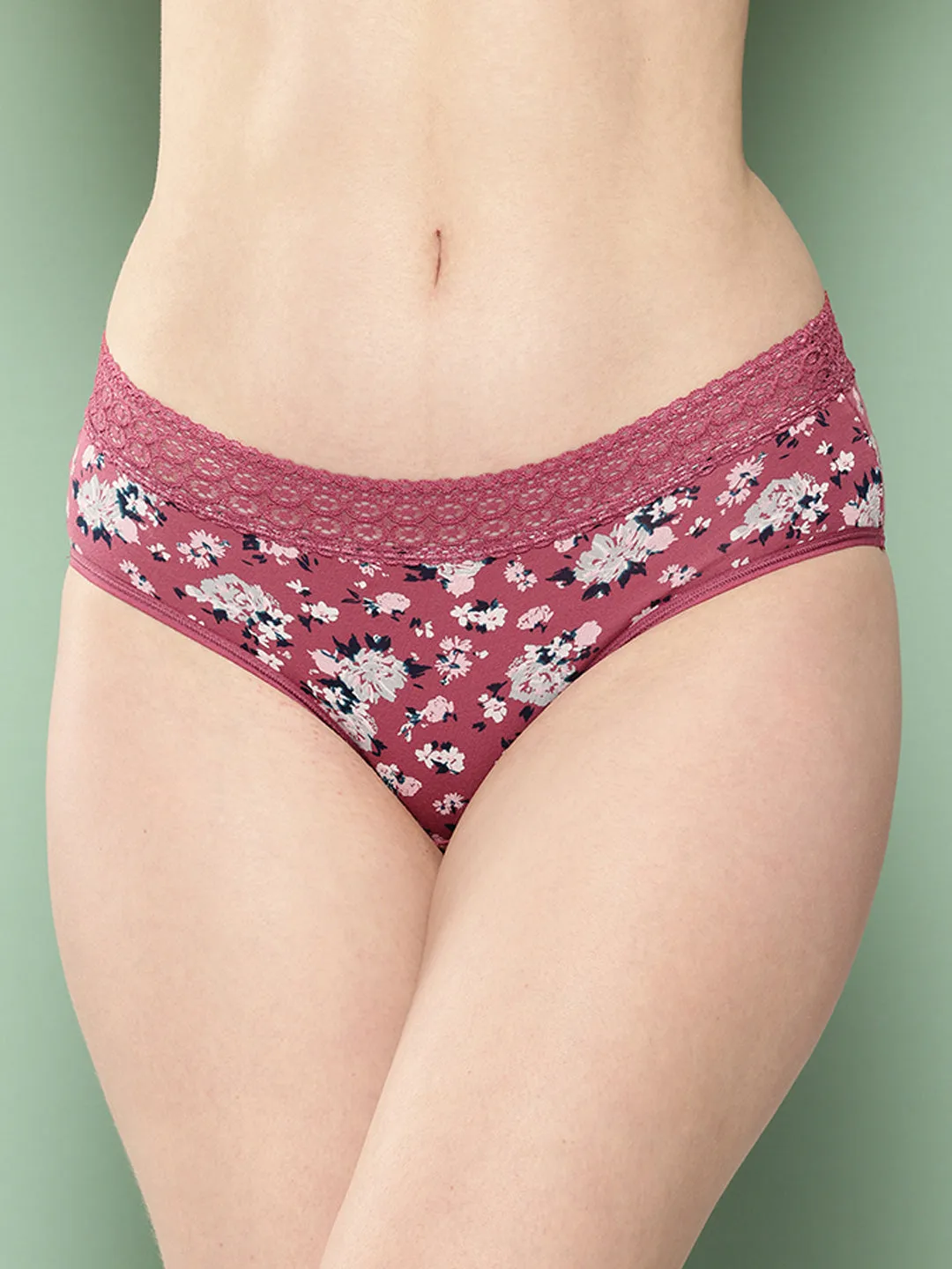 Leading Lady Women's Printed Mid Rise Hipster Lace Brief | PR-HP-LACE-02-3 |