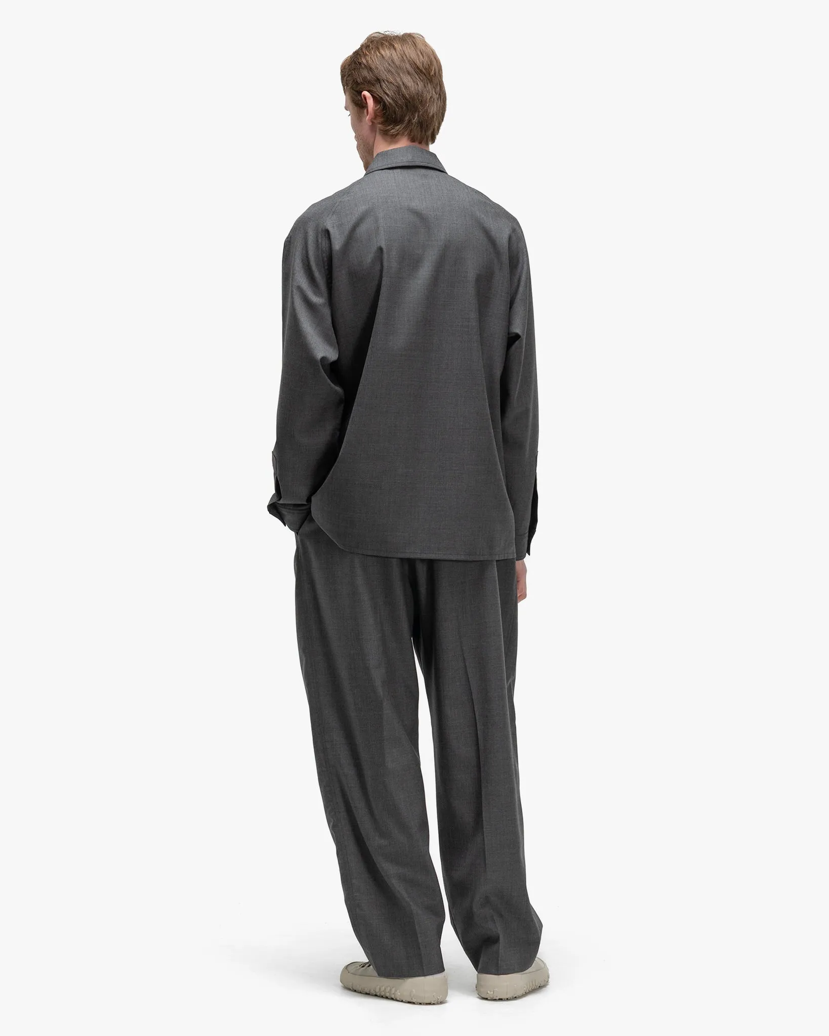 Light Tailored Overshirt Grey Melange