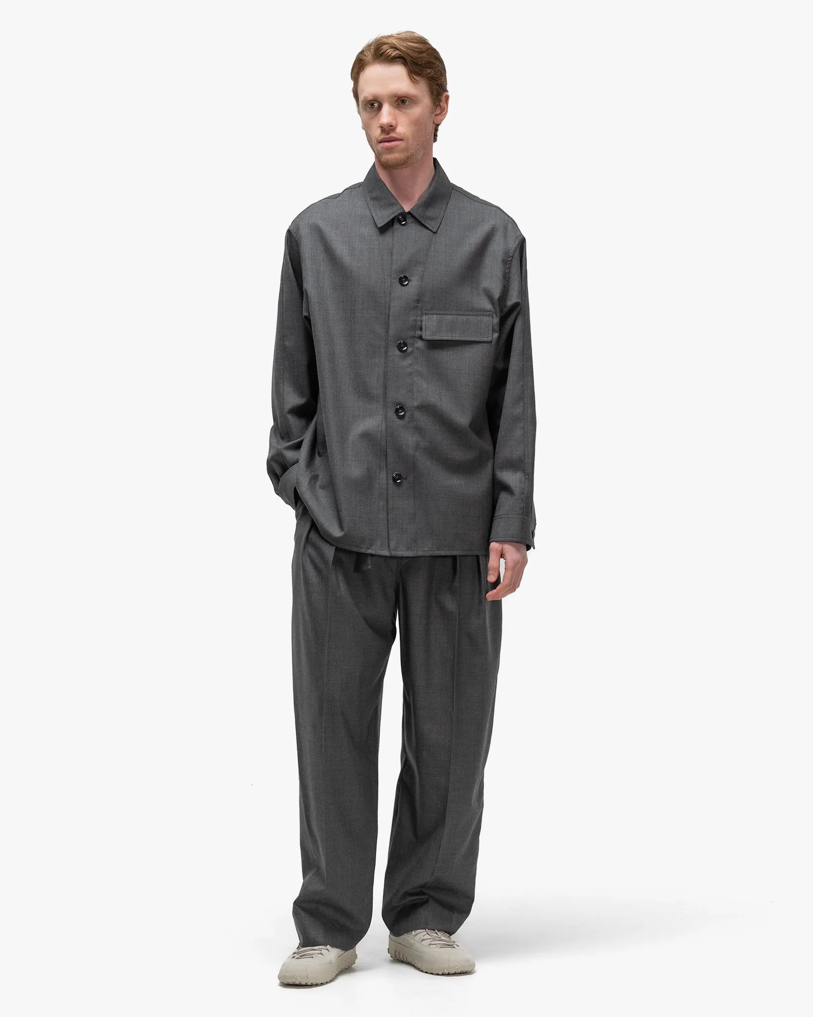 Light Tailored Overshirt Grey Melange
