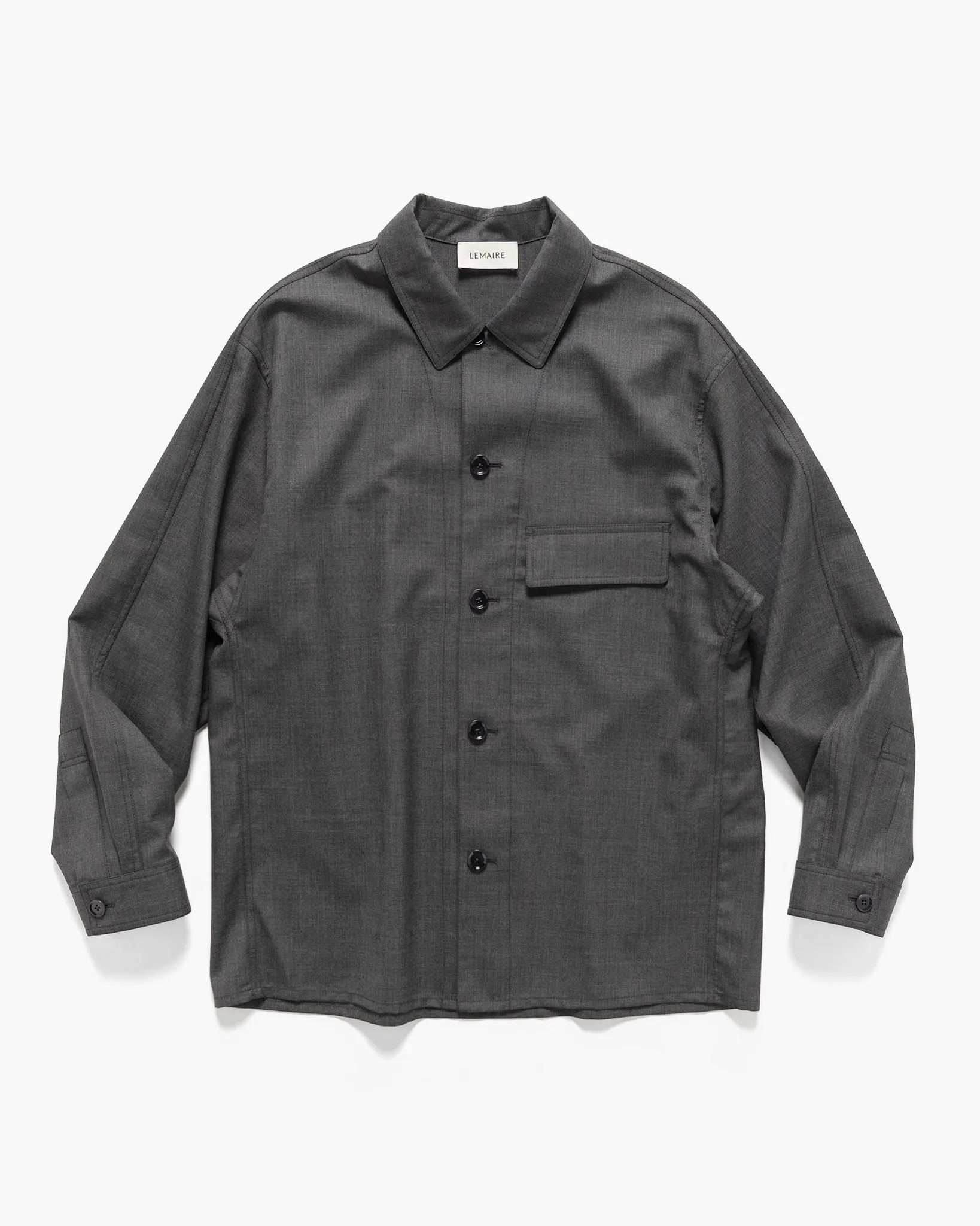 Light Tailored Overshirt Grey Melange