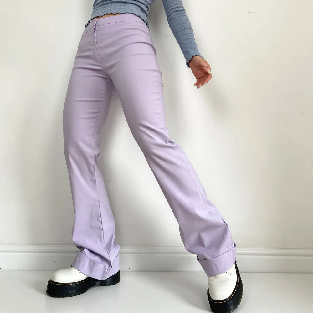 Lilac Flare Trousers - SMALL