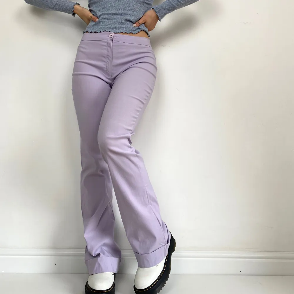 Lilac Flare Trousers - SMALL
