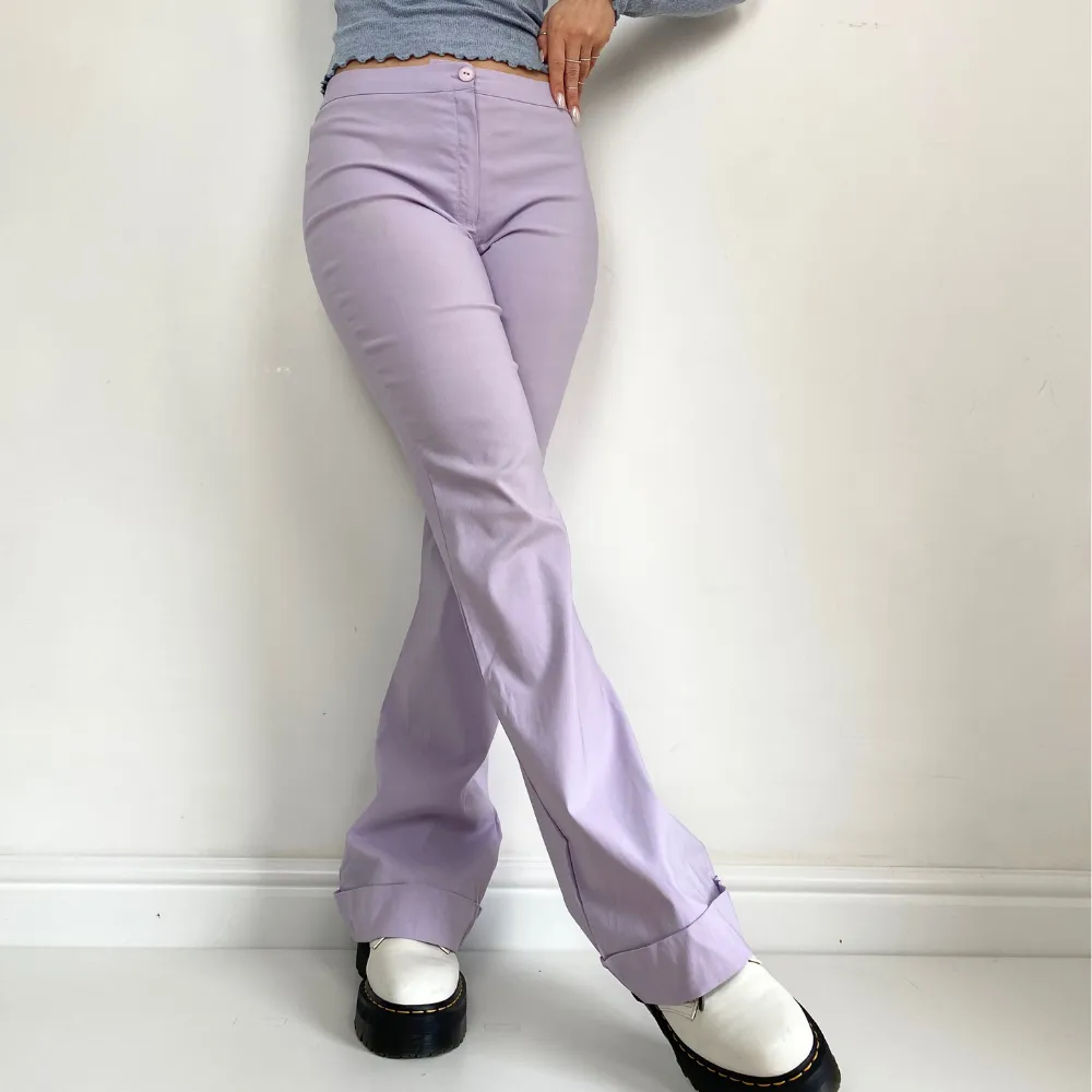 Lilac Flare Trousers - SMALL