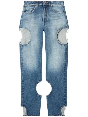 Meteor cut-out straight-leg jeans