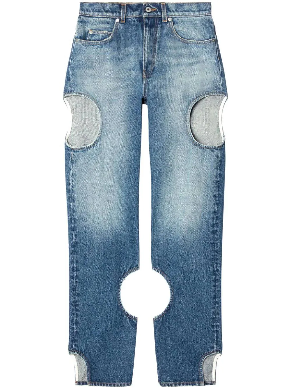 Meteor cut-out straight-leg jeans
