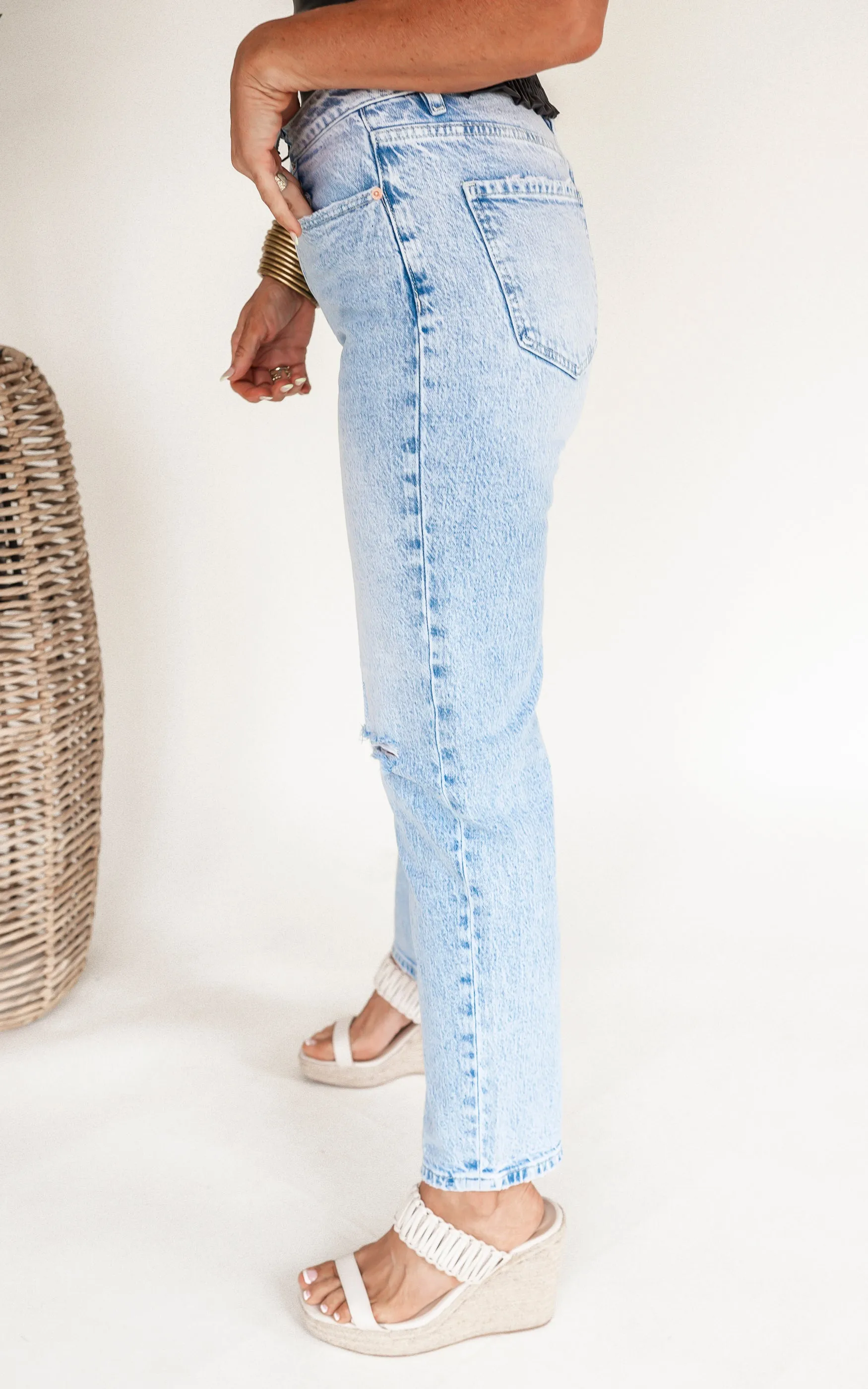 Mica | The Cara High Rise Straight Leg Denim Jeans *
