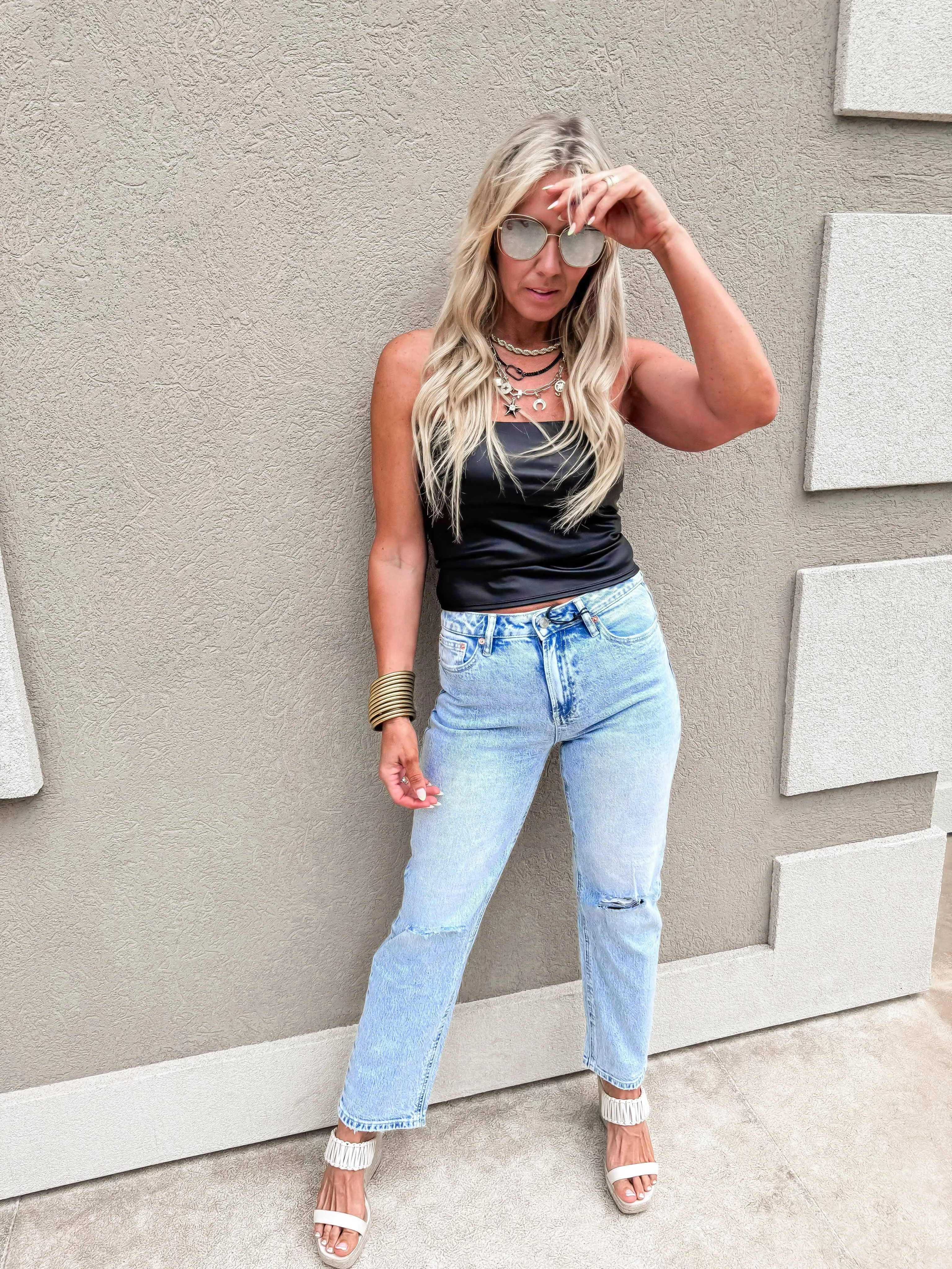 Mica | The Cara High Rise Straight Leg Denim Jeans *