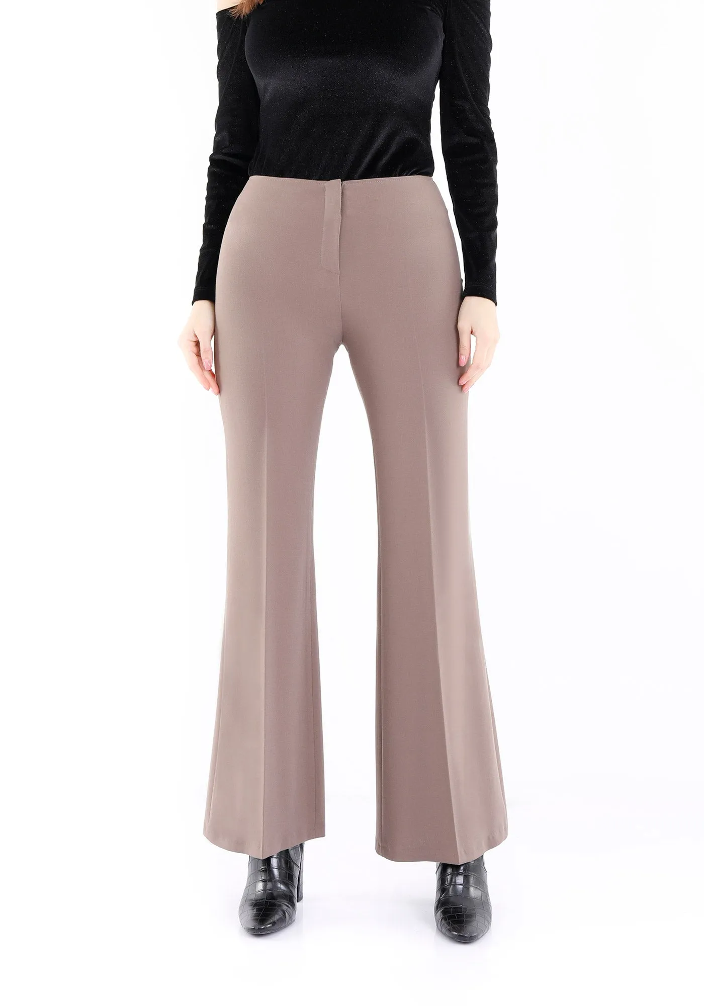 Mink Bootcut Pants - High Waisted Flare Trousers