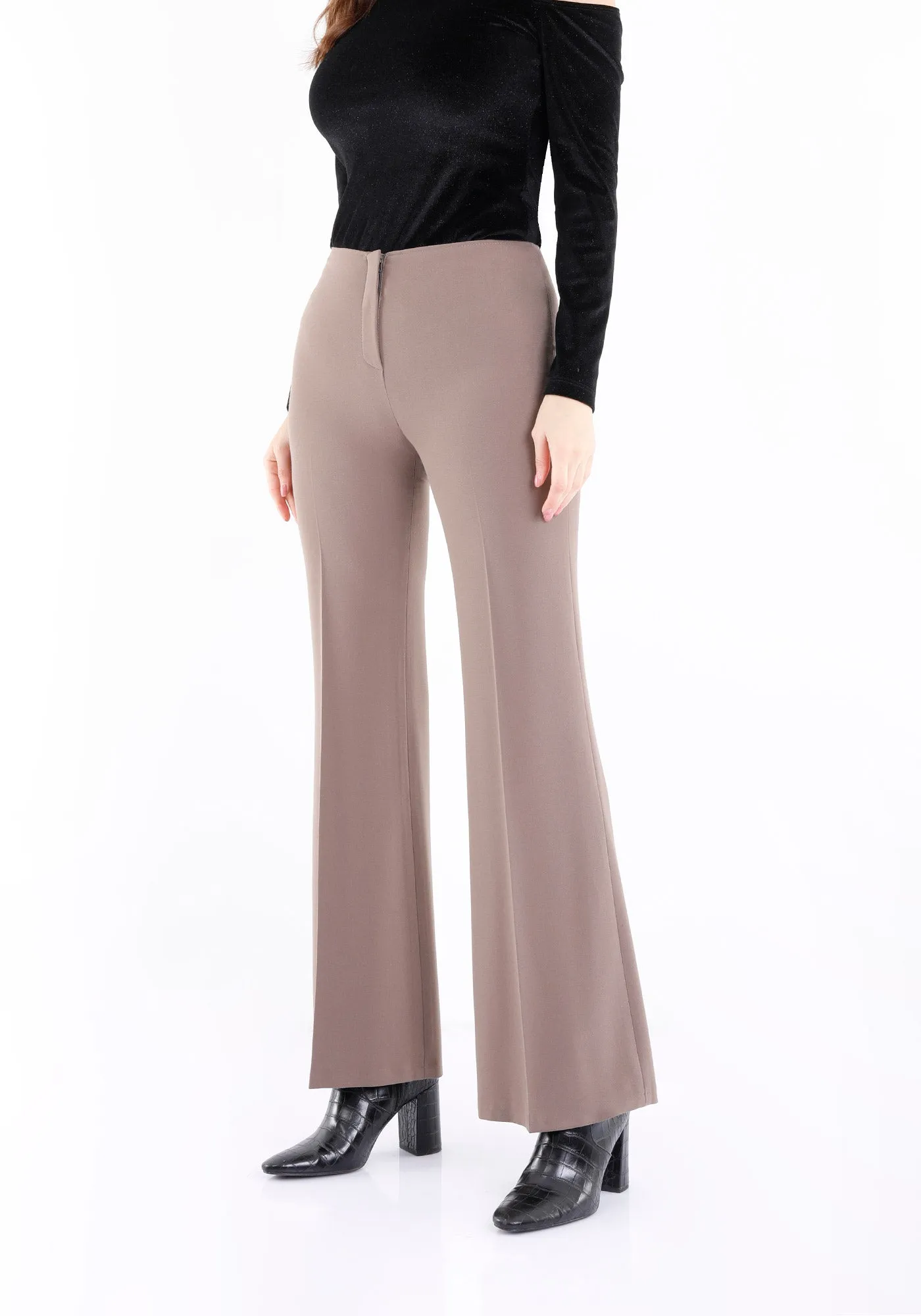 Mink Bootcut Pants - High Waisted Flare Trousers