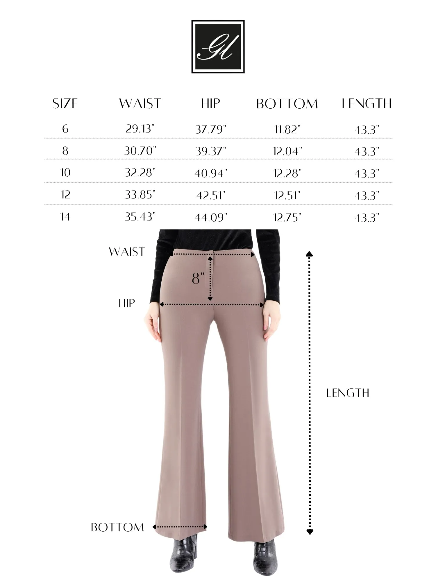 Mink Bootcut Pants - High Waisted Flare Trousers