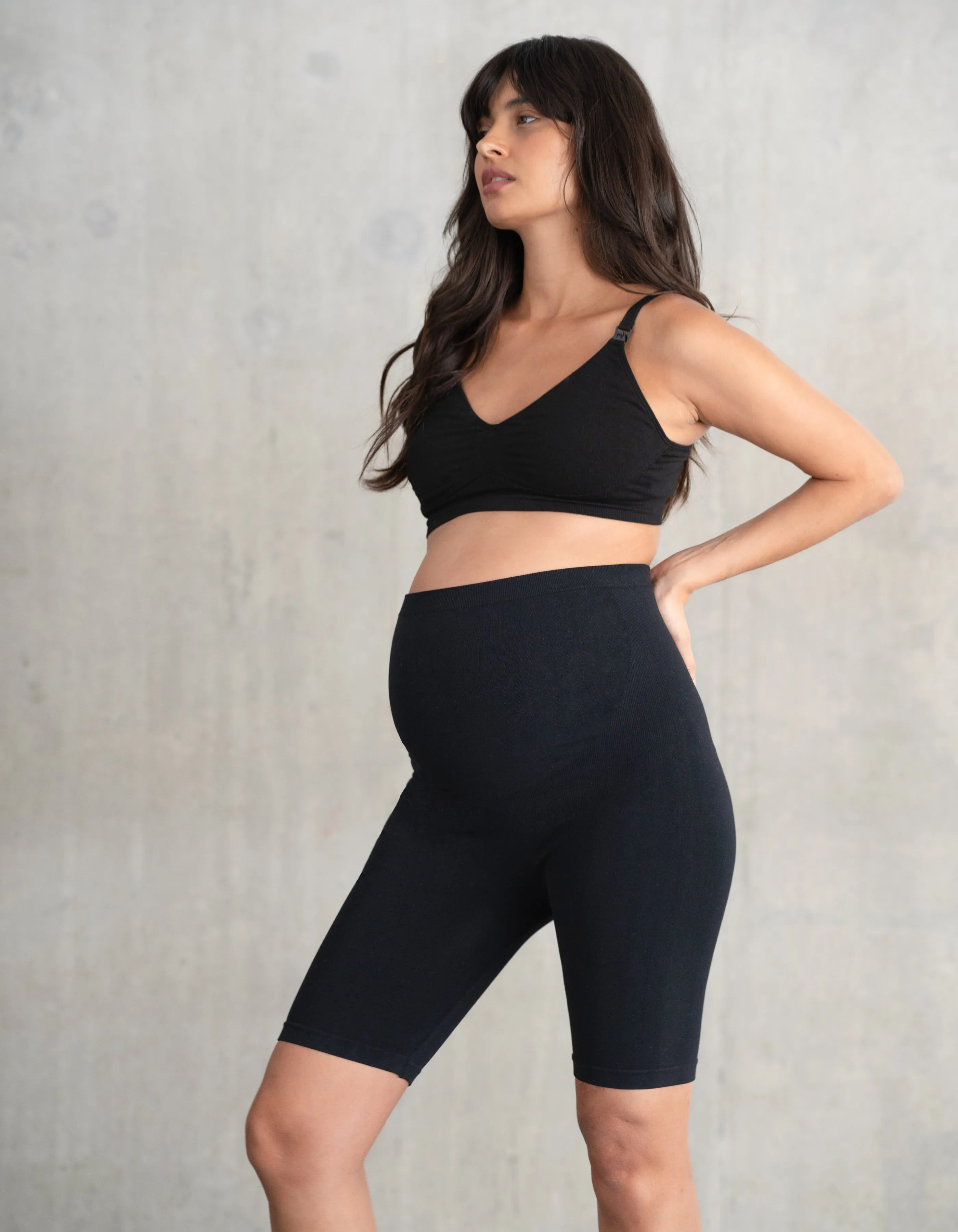 Over Bump Cycling Short Maternity Leggings