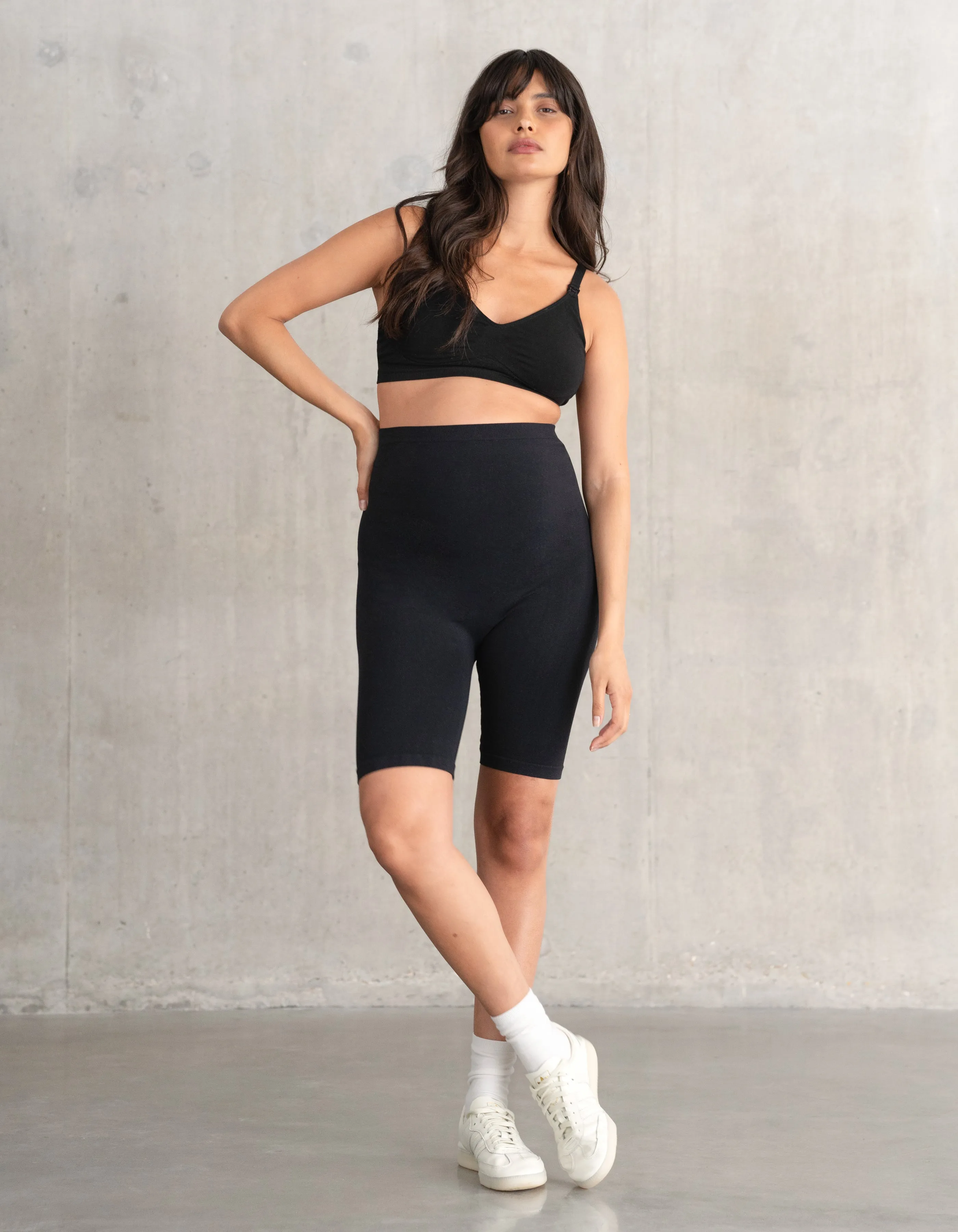 Over Bump Cycling Short Maternity Leggings