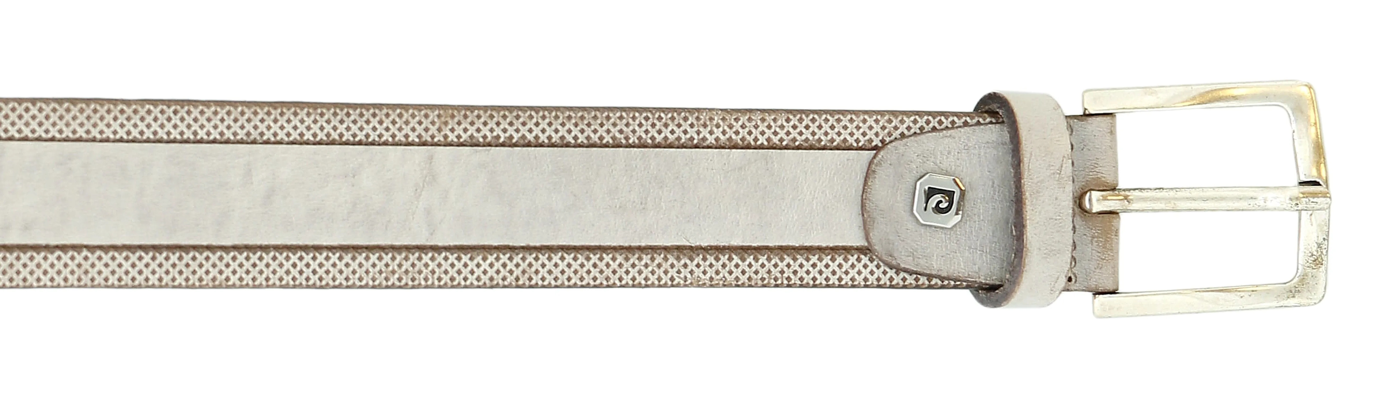 Pierre Cardin Distressed Beige Classic Silver D-Ring Adjustable Belt Adjustable Mens Belt-