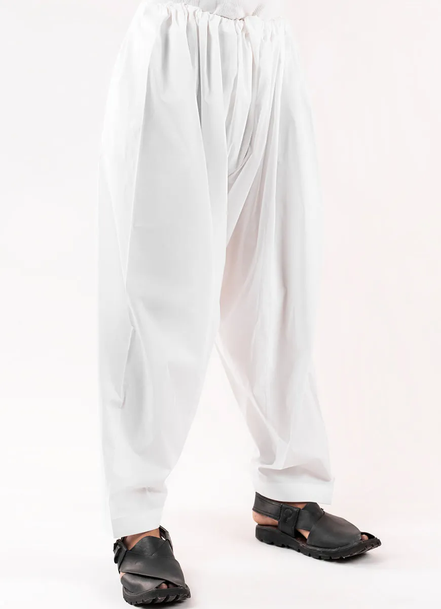 Plain-Off White, Stretch Shalwar