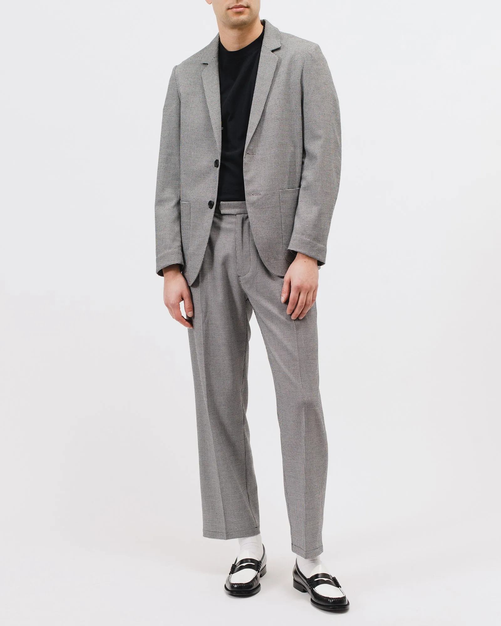 Pleated Suit Trouser - Houndstooth