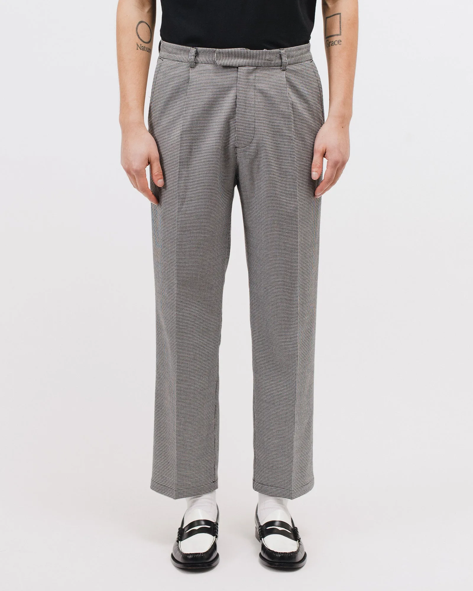Pleated Suit Trouser - Houndstooth