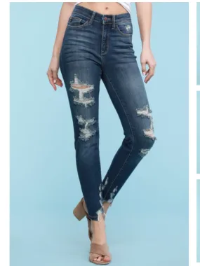 PLUS JUDY BLUE HIGH RISE CROPPED SKINNY