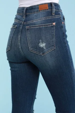 PLUS JUDY BLUE HIGH RISE CROPPED SKINNY