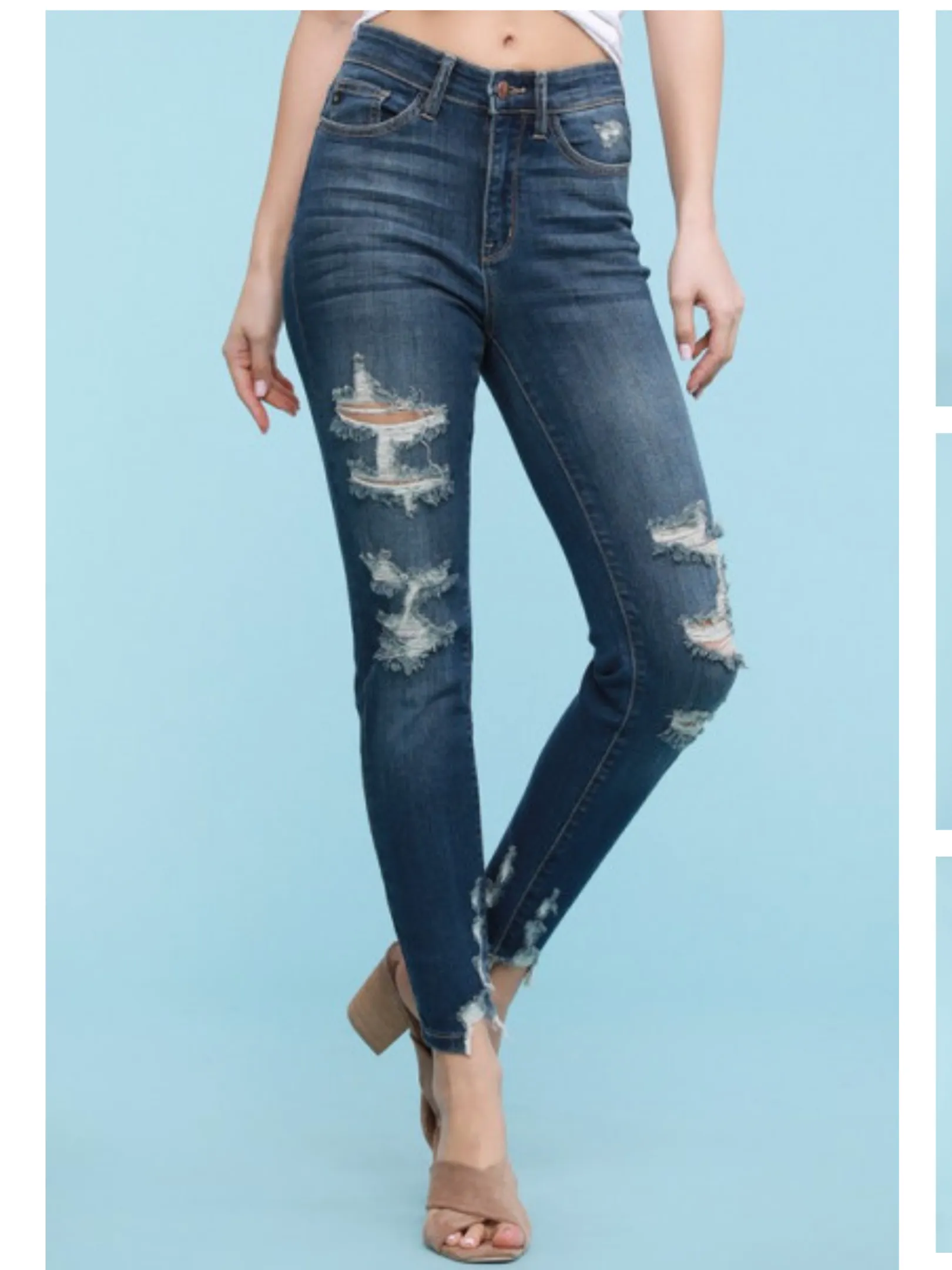 PLUS JUDY BLUE HIGH RISE CROPPED SKINNY