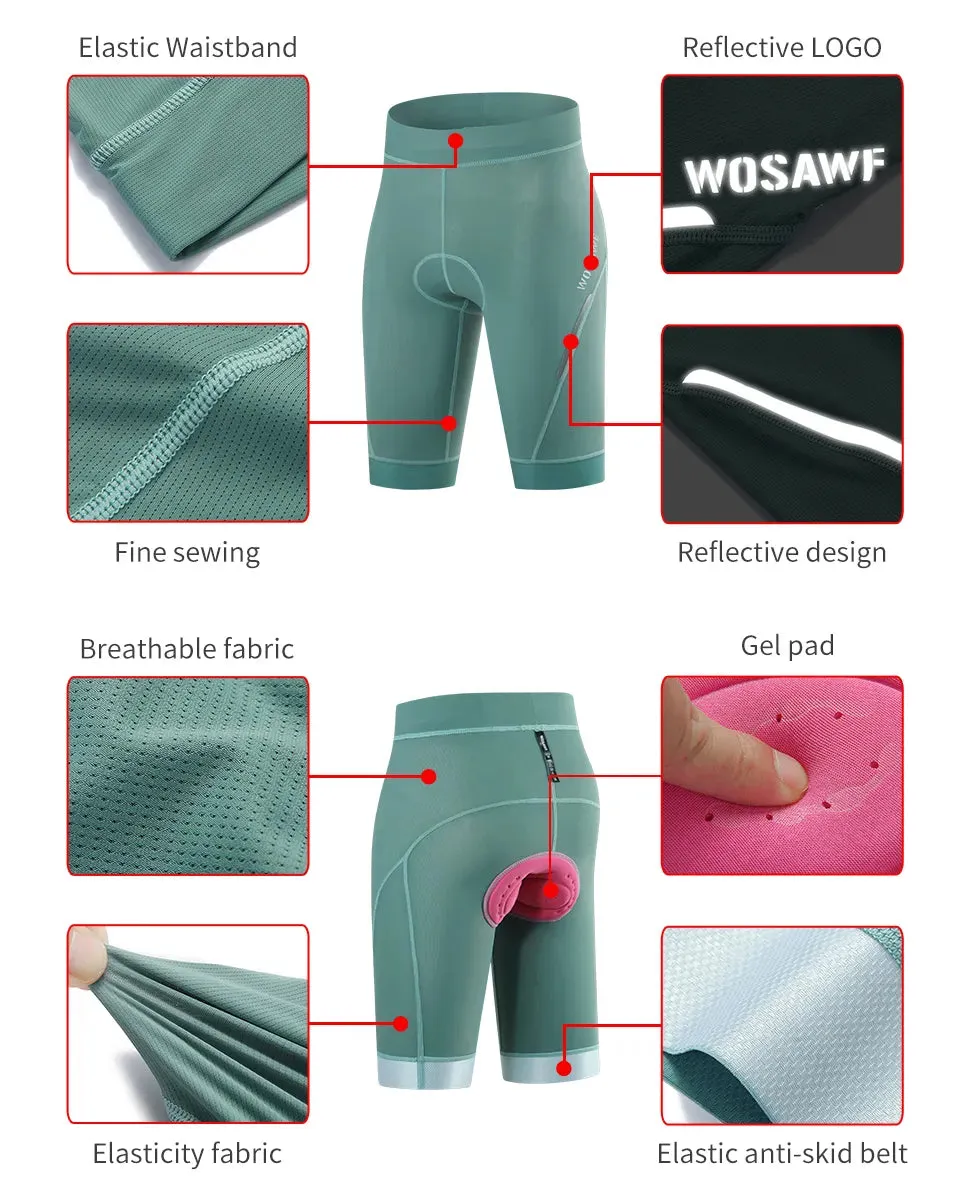 Quick Dry Women 3D Gel Padded Cycling Shorts Shockproof MTB Mountian Bicycle Shorts Road Racing Bike Shorts Breathable