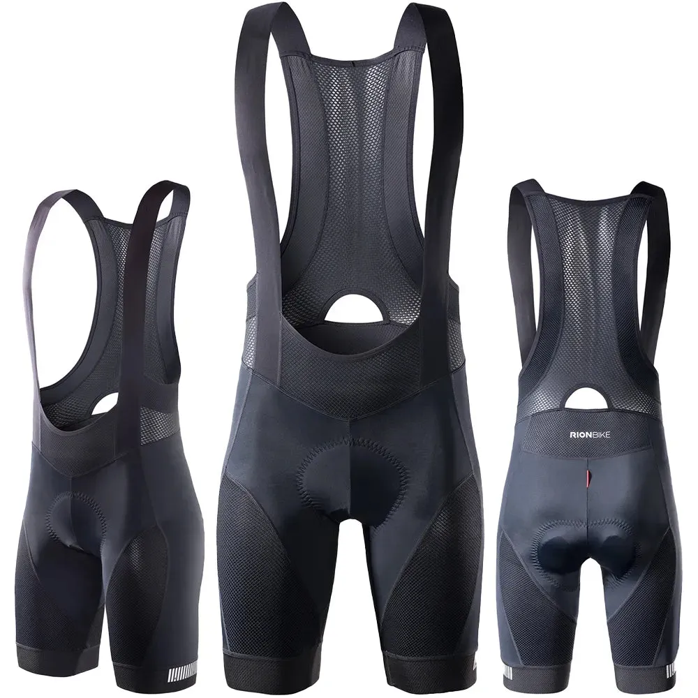 RION Cycling Shorts Men MTB Road Bike Bib Shorts Elastic Interface Cushion Long Distance Padded Tights Motorcycle Bibs