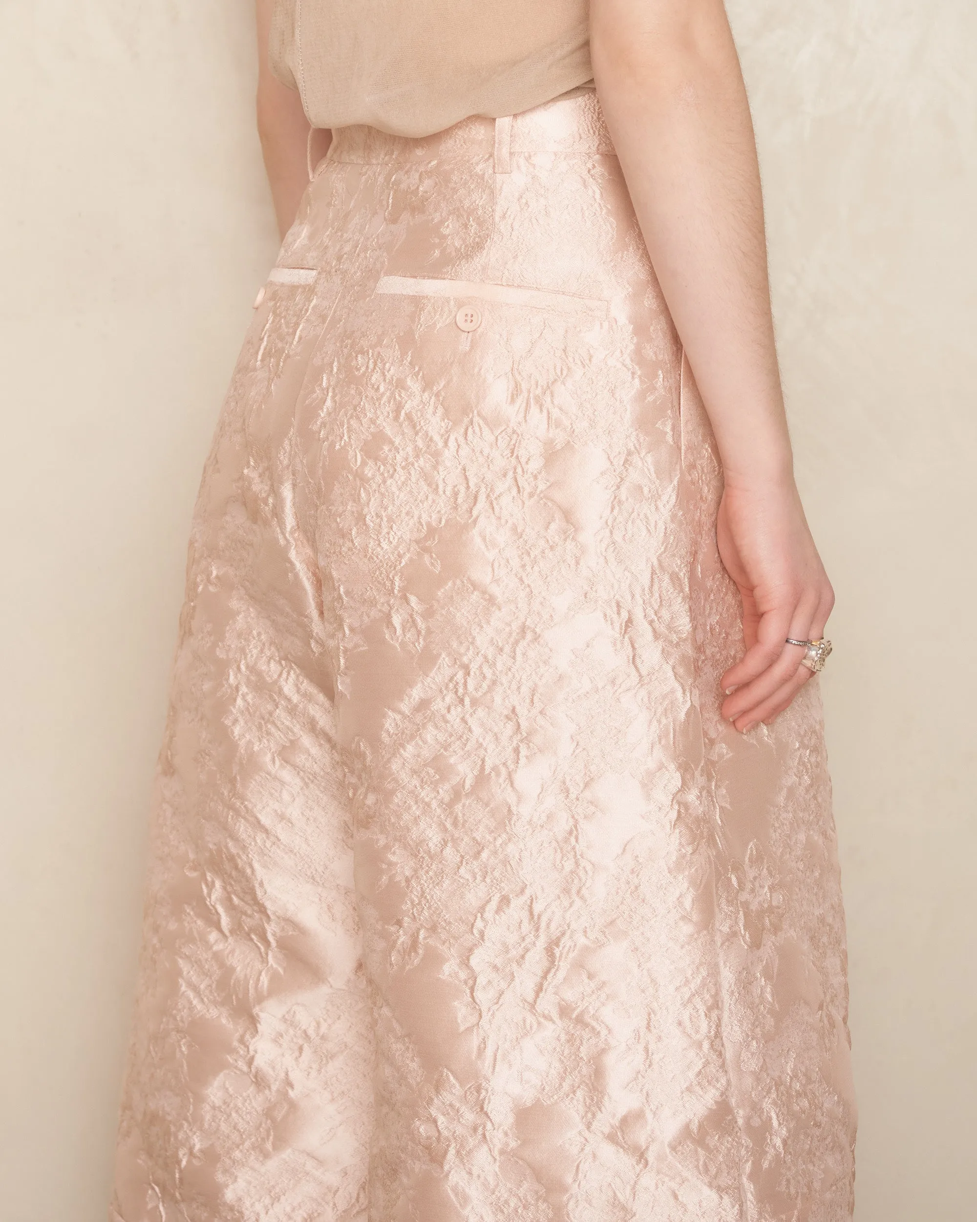 Rose Sculpted Wide Leg Trousers