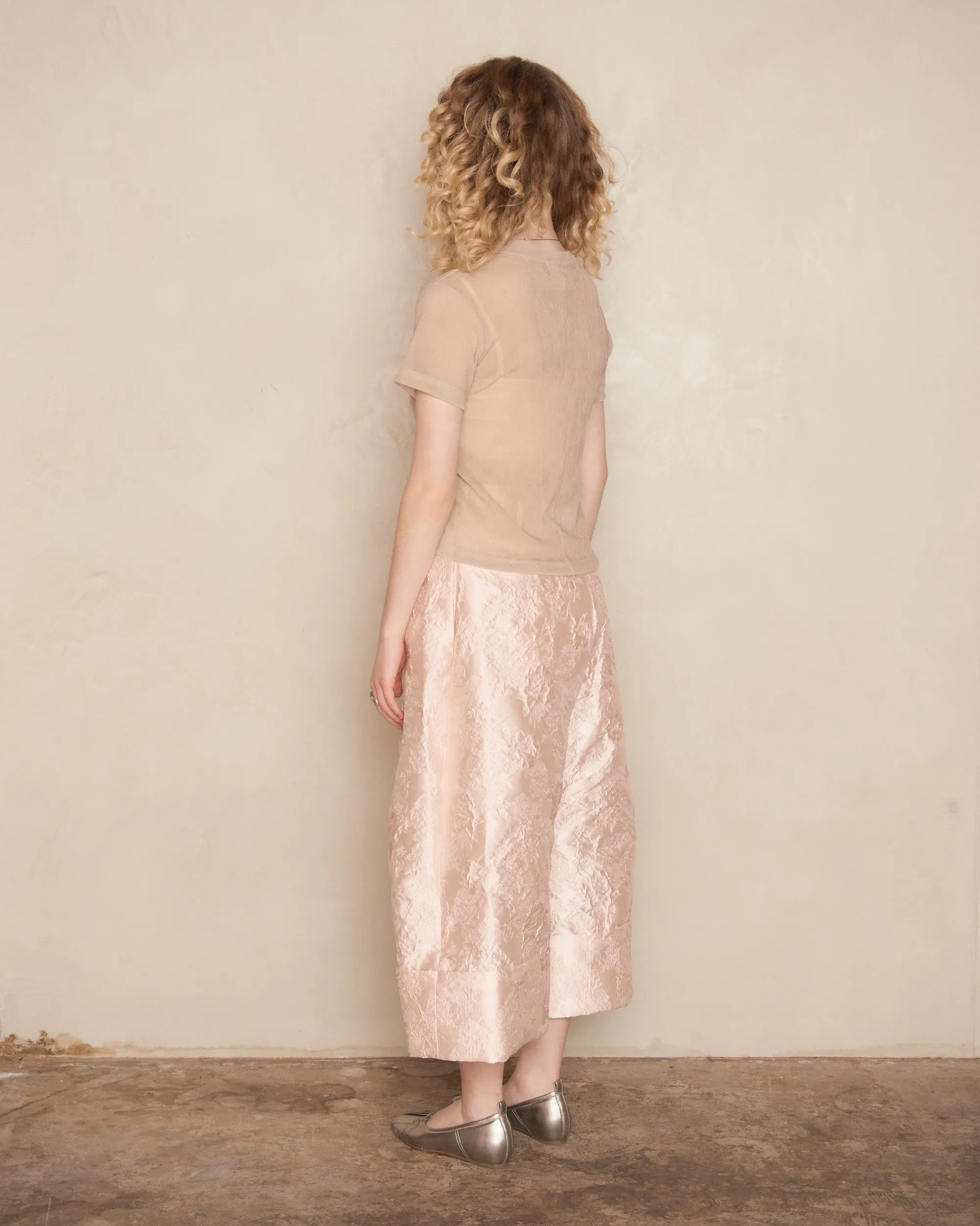 Rose Sculpted Wide Leg Trousers