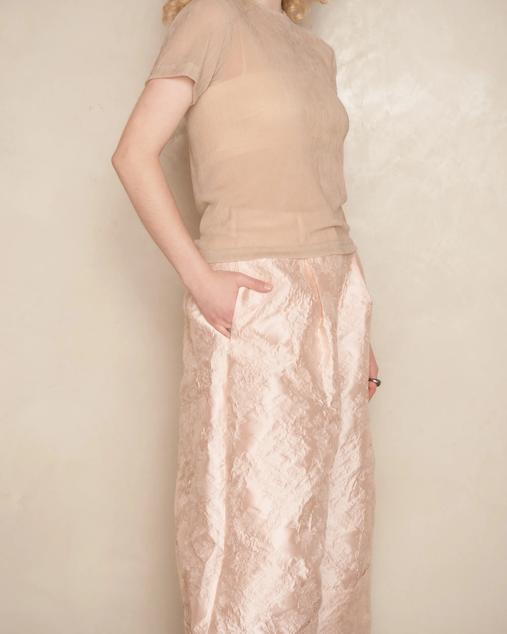 Rose Sculpted Wide Leg Trousers