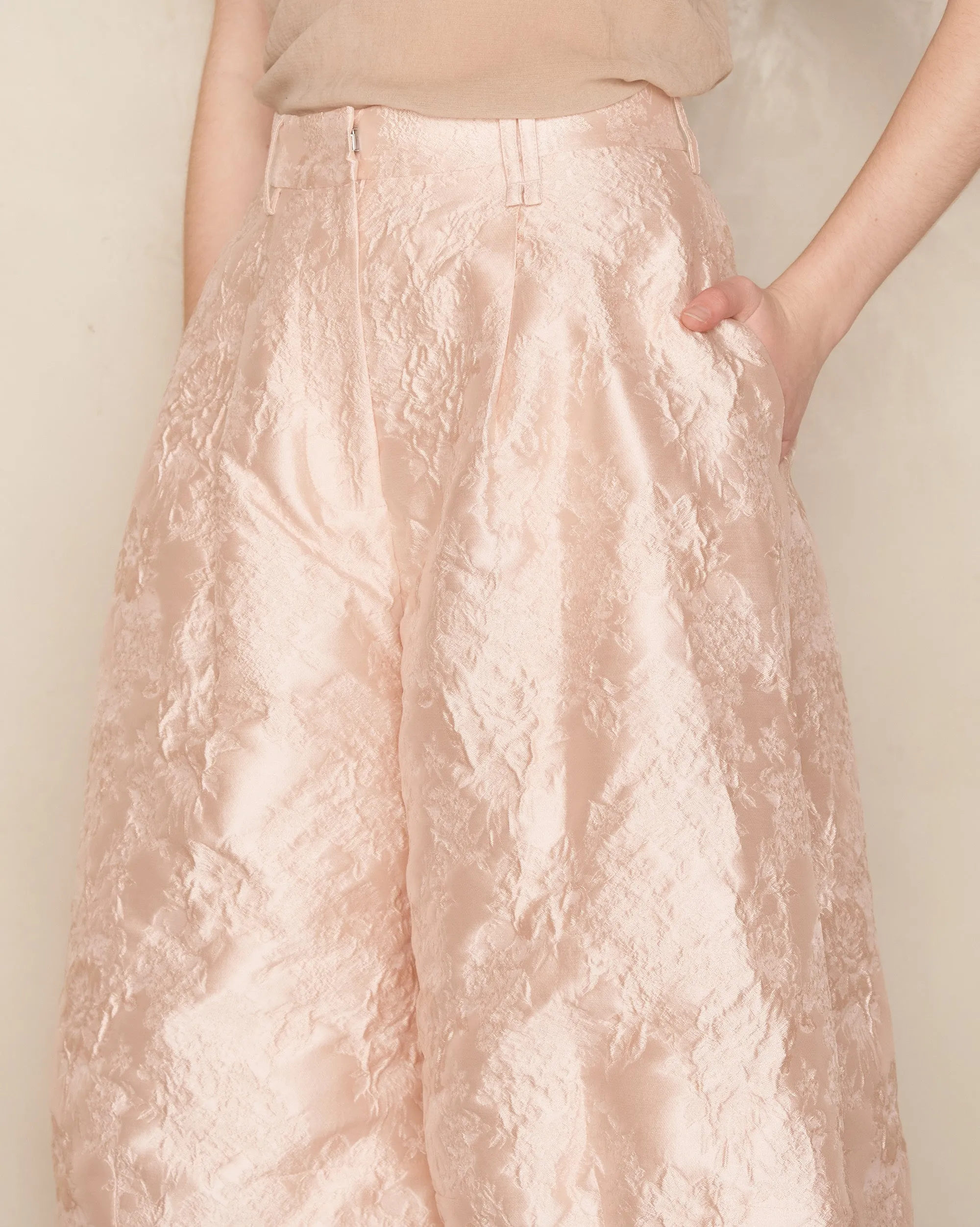Rose Sculpted Wide Leg Trousers