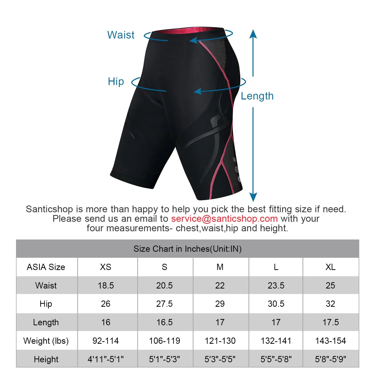 Santic Woody Black Women Padded Cycling Shorts