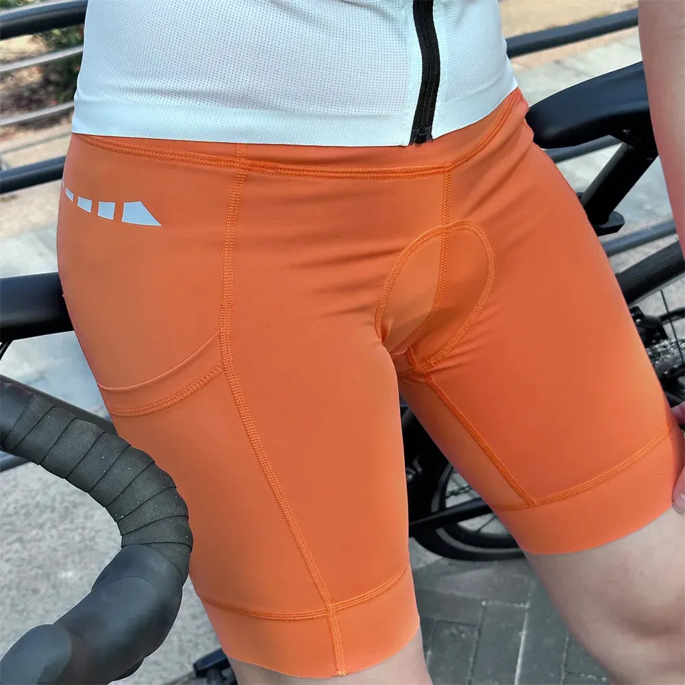 Simple Design Girls Road Bike Racing Series Fashion Padded Women Cycling Shorts