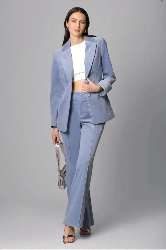Stretch Corduroy Flare Trouser Mineral Blue