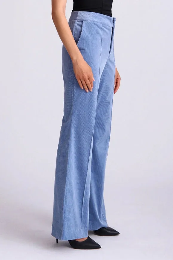 Stretch Corduroy Flare Trouser Mineral Blue