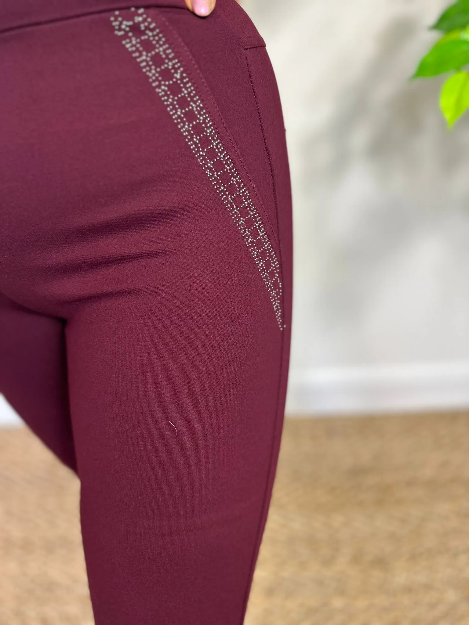 Stretch Jersey Legging-Wine