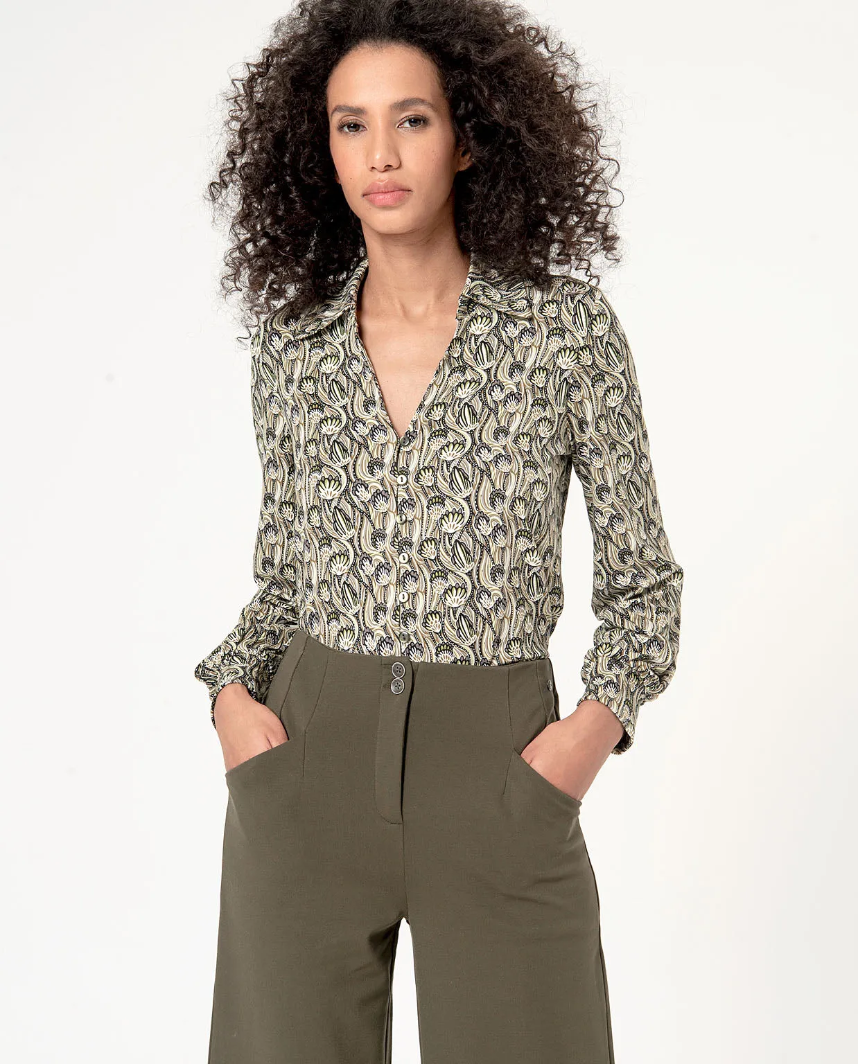 Surkana straight trousers high waisted khaki