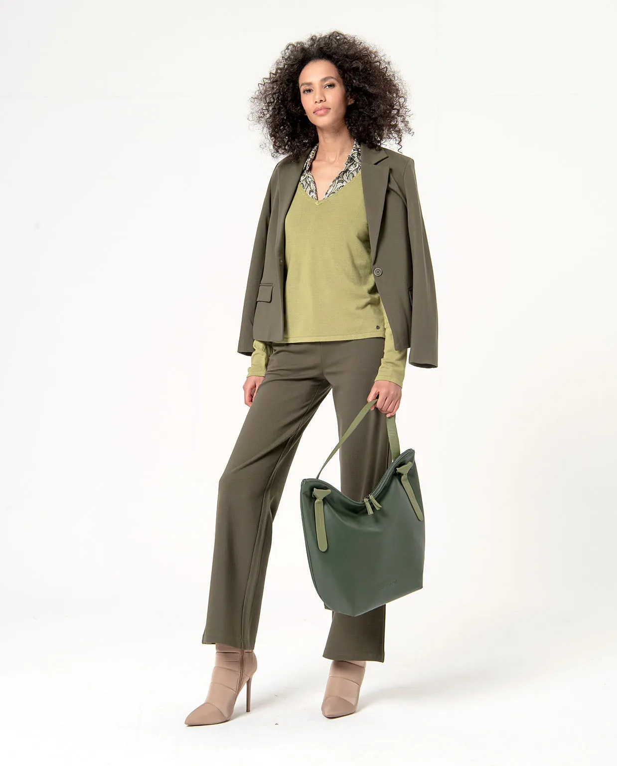 Surkana straight trousers high waisted khaki