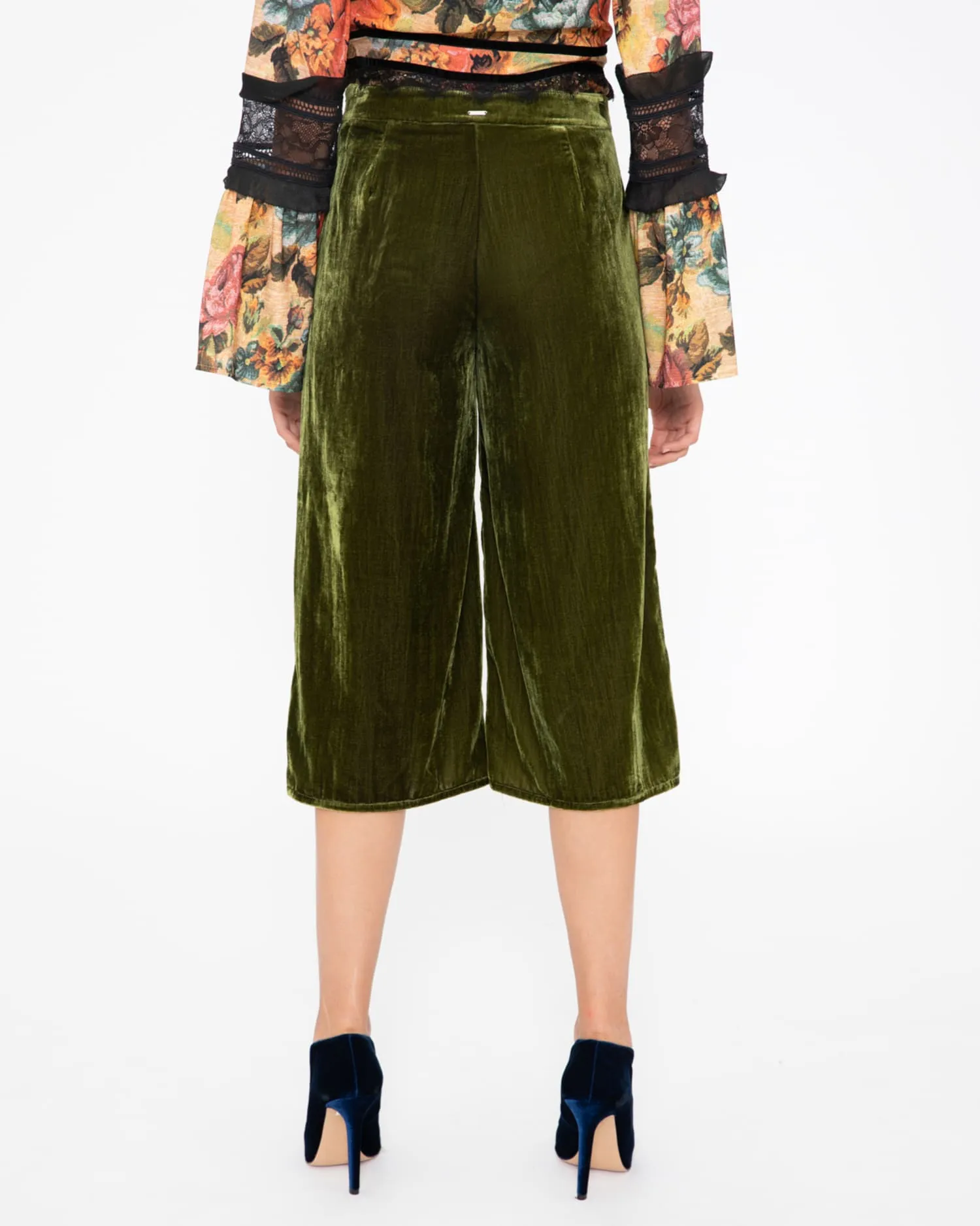 Velvet culottes pants