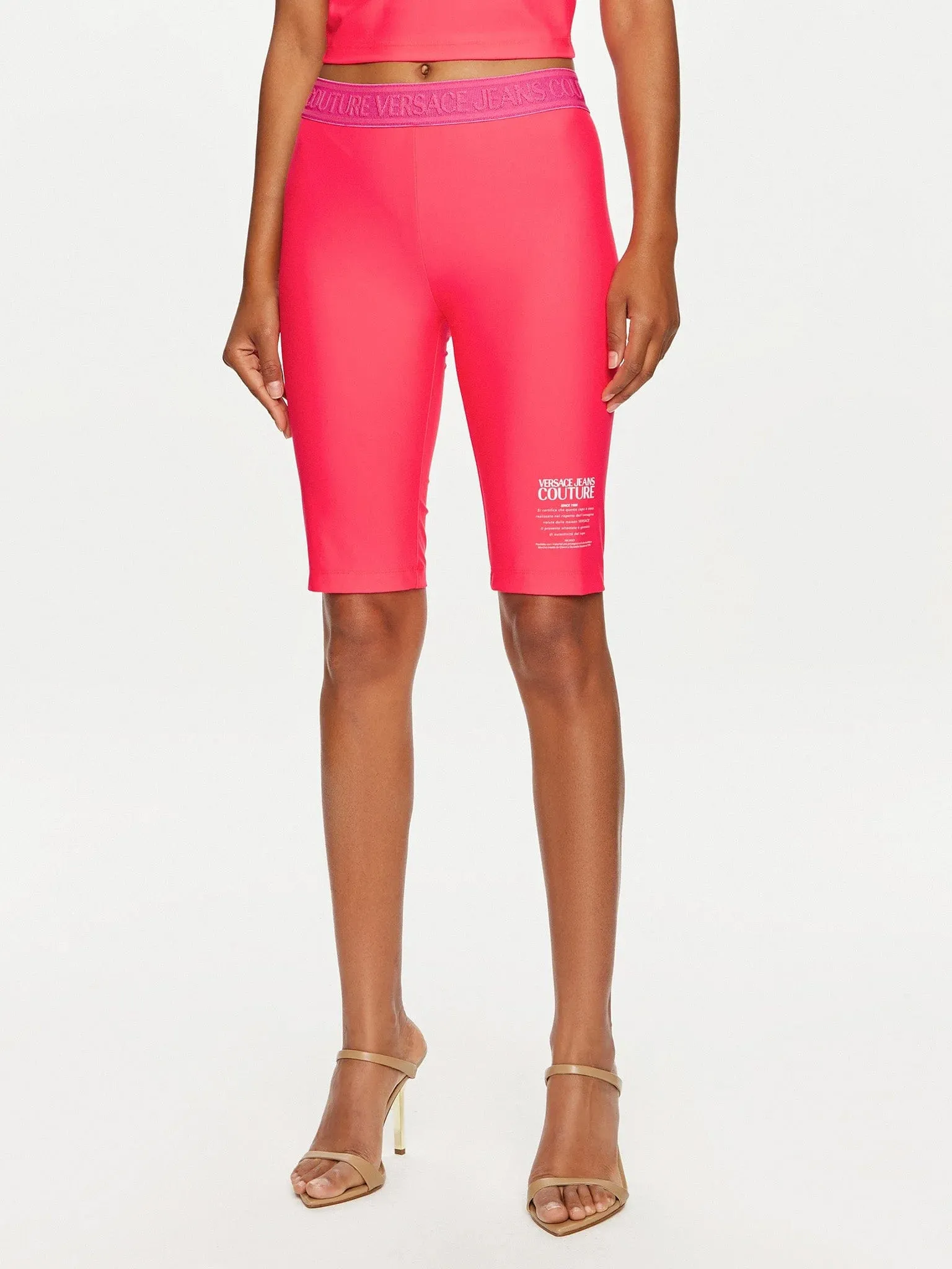 Versace Jeans Couture Hot Pink Cycling Shorts - Bold Designer Athleisure-