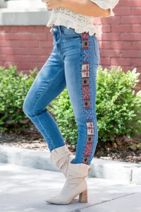 Western Print Mid Rise Relaxed Fit