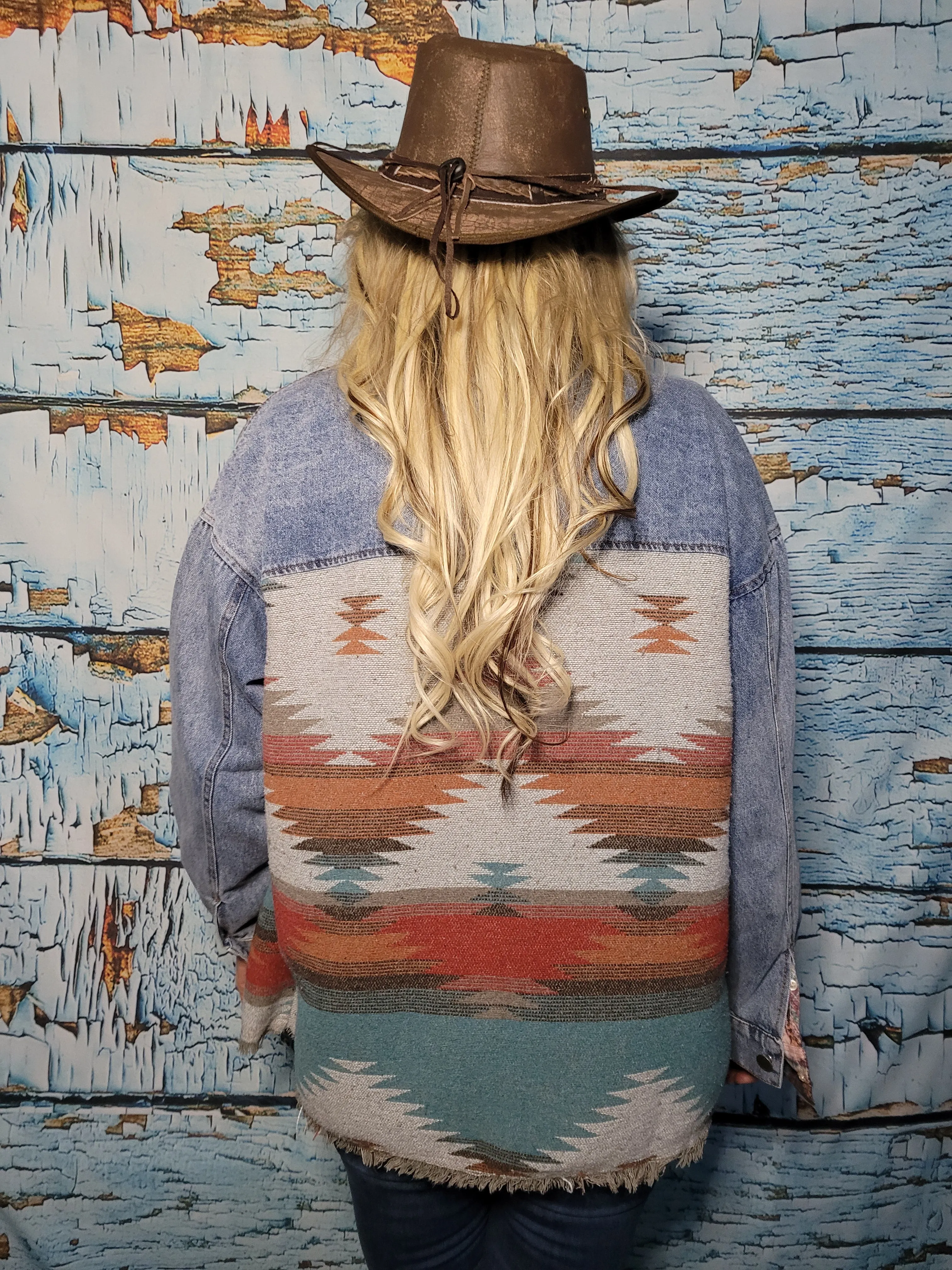YELLOWSTONE COLLECTION AZTEC DENIM JACKET