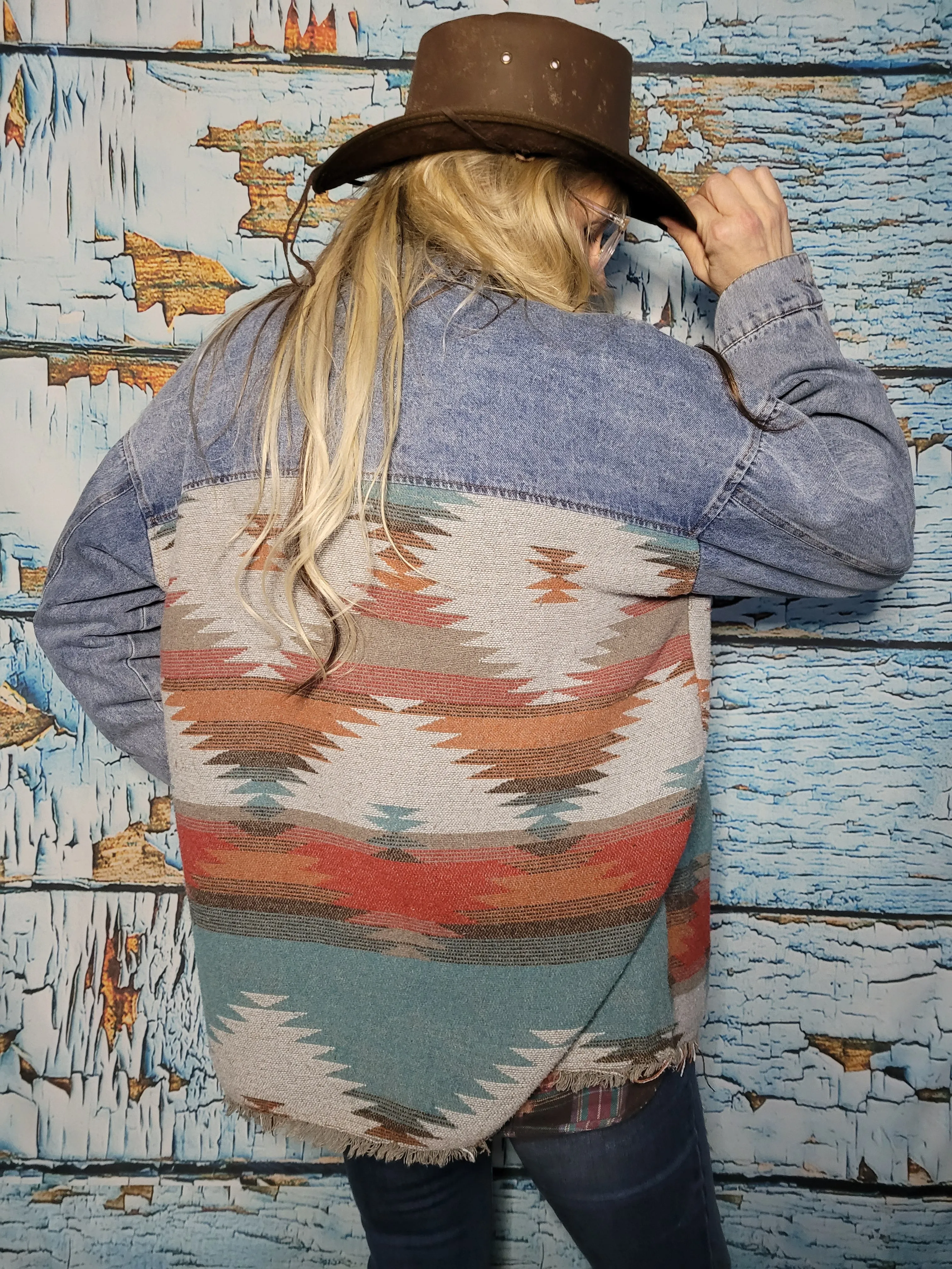 YELLOWSTONE COLLECTION AZTEC DENIM JACKET