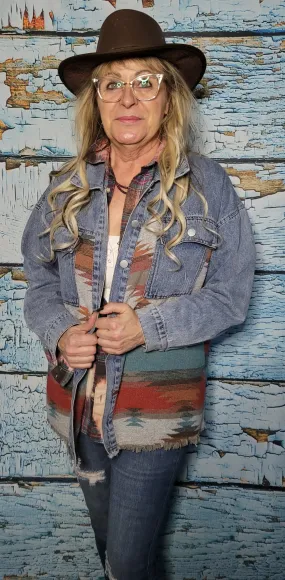 YELLOWSTONE COLLECTION AZTEC DENIM JACKET